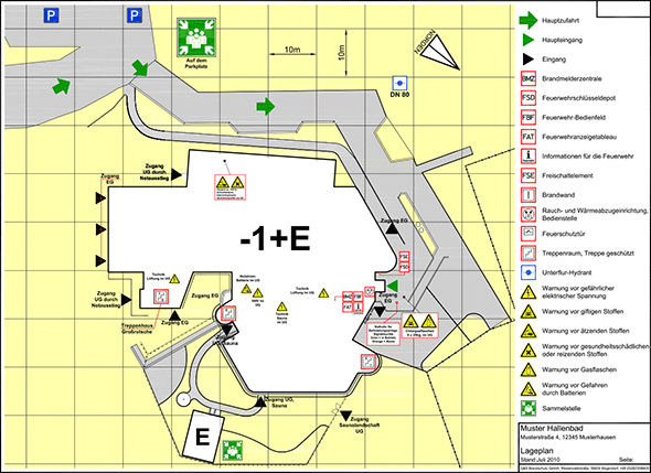 Beispiel für Feuerwehreinsatzplan/Lageplan