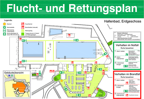 Beispiel für einen Flucht- und Rettungsplan