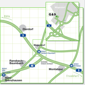 Anfahrtskizze G&S Brandschutz Rheinland-Pfalz